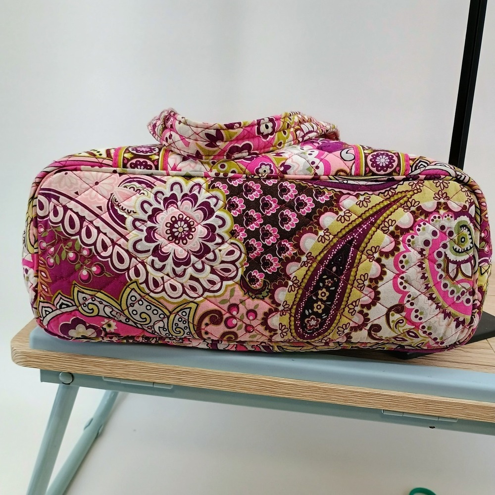 Vera Bradley Tote Shoulder Bag Very Berry Paisley Quilted Cotton Medium Pink - Picture 6 of 12